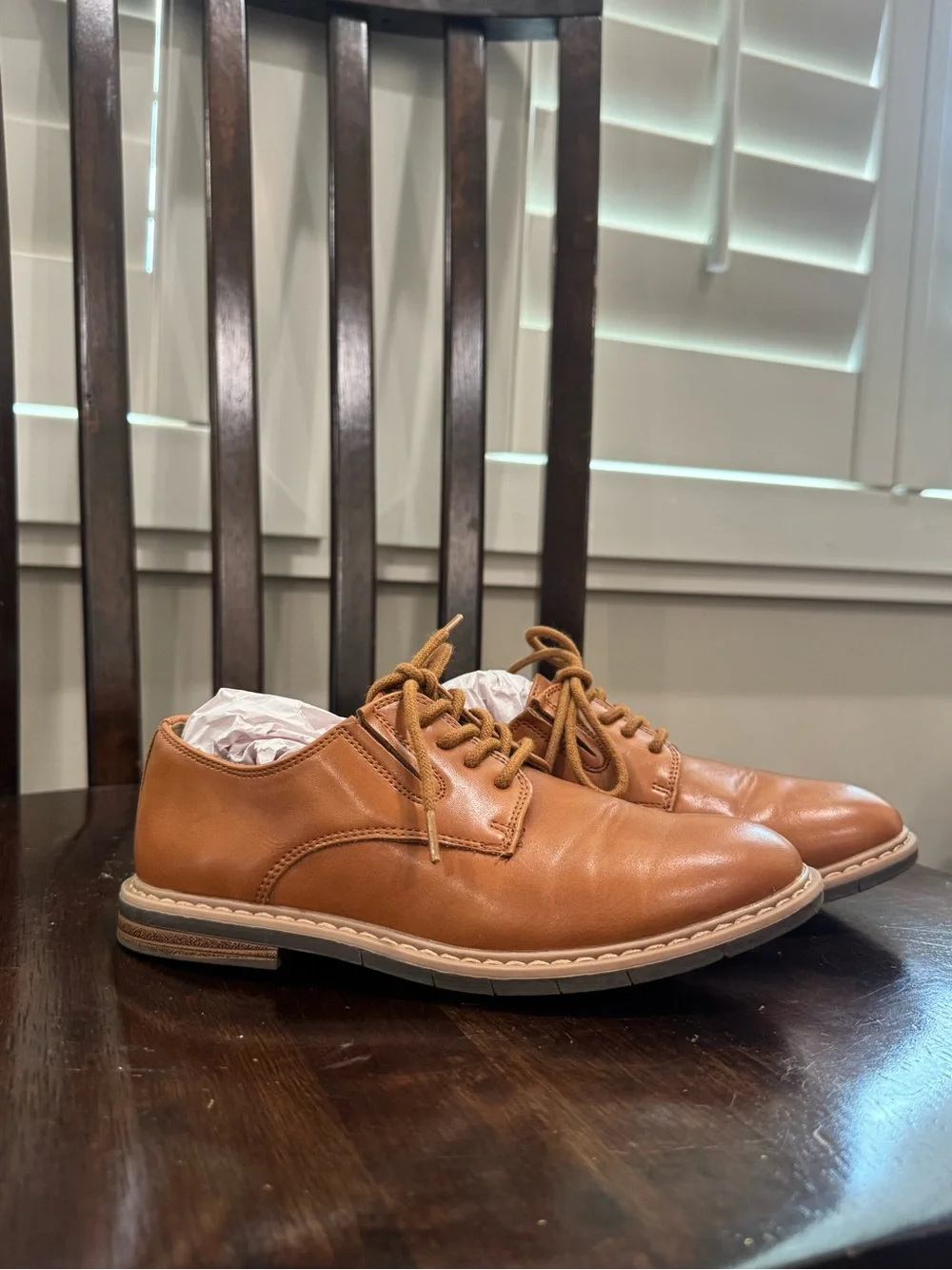 Kenneth Cole Boy’s Tan Leather Derby Shoes